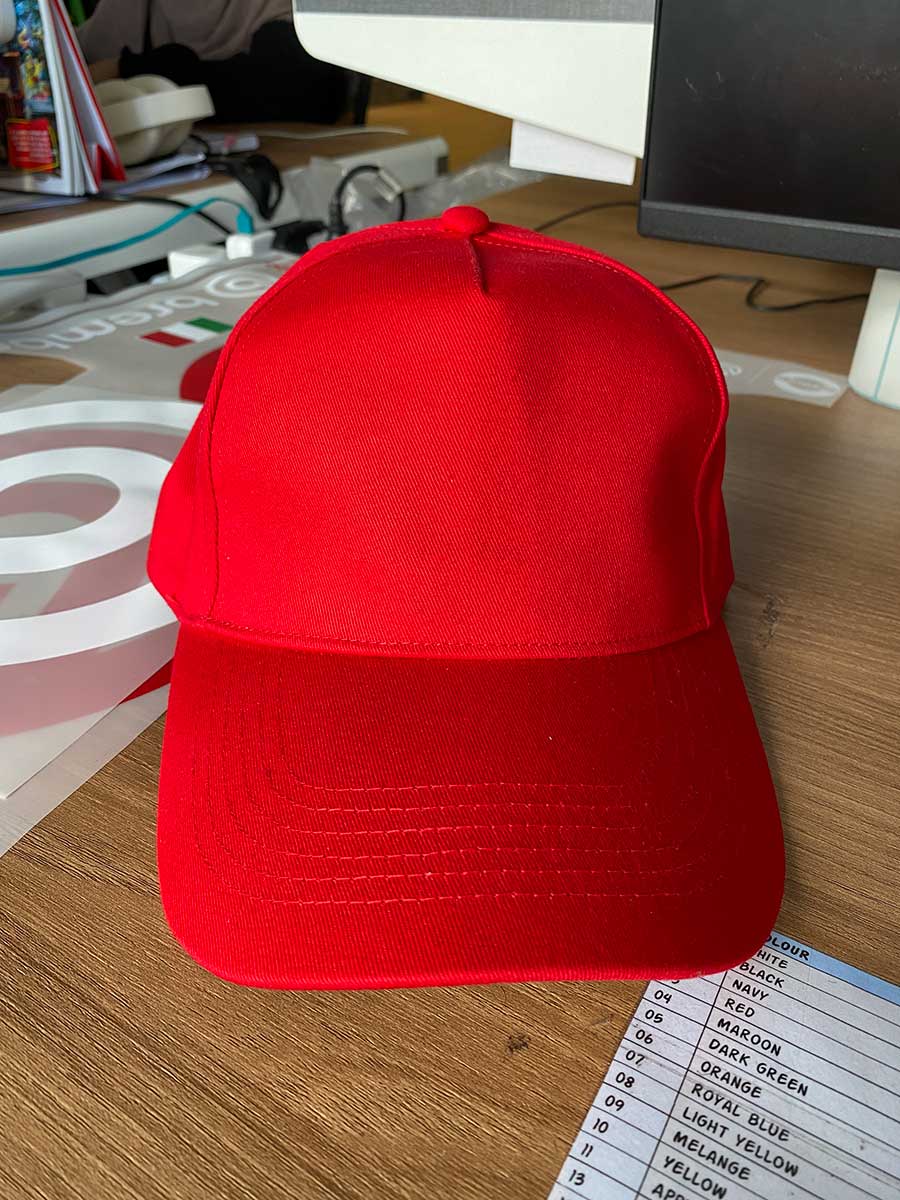 le’fonse® 5 panel cotton twill mesh baseball cap cp02 03 red