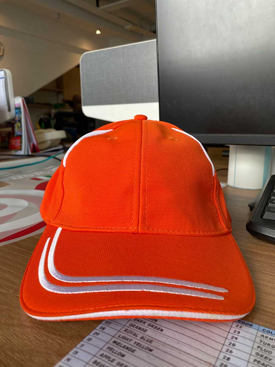 le’fonse® comfort zone baseball cap cp10 06 orange & white