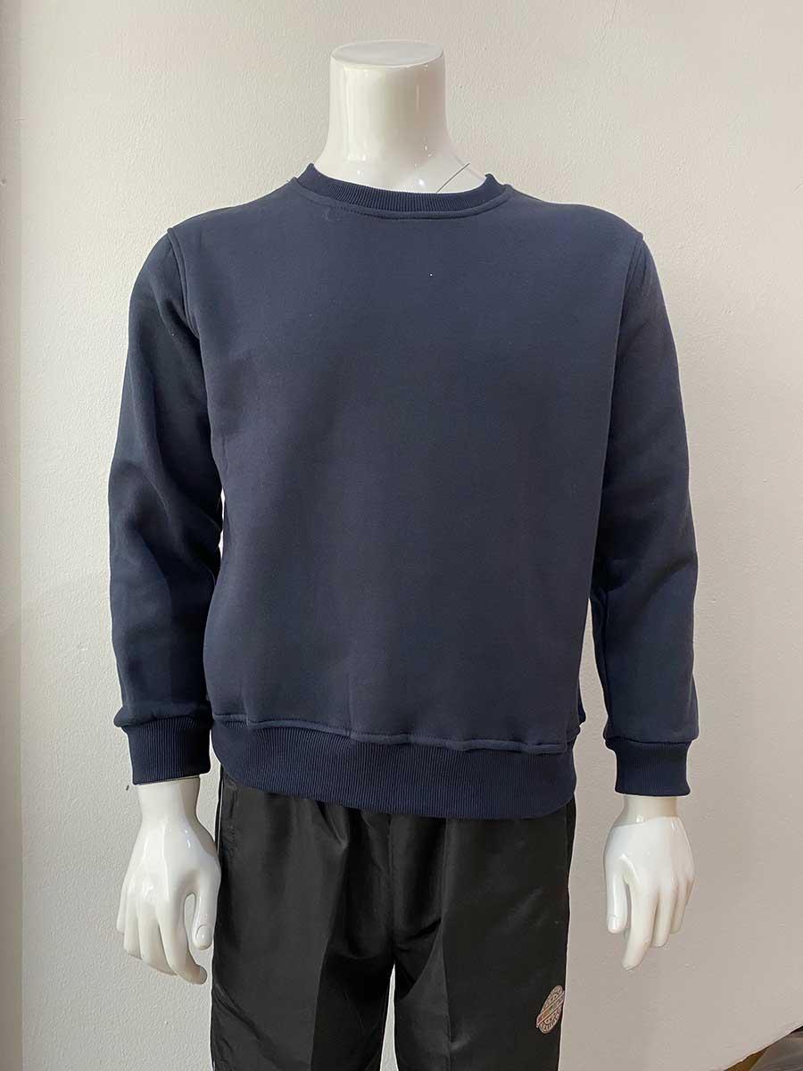 le’fonse® crew neck long sleeved fleece sweater s01 02 navy