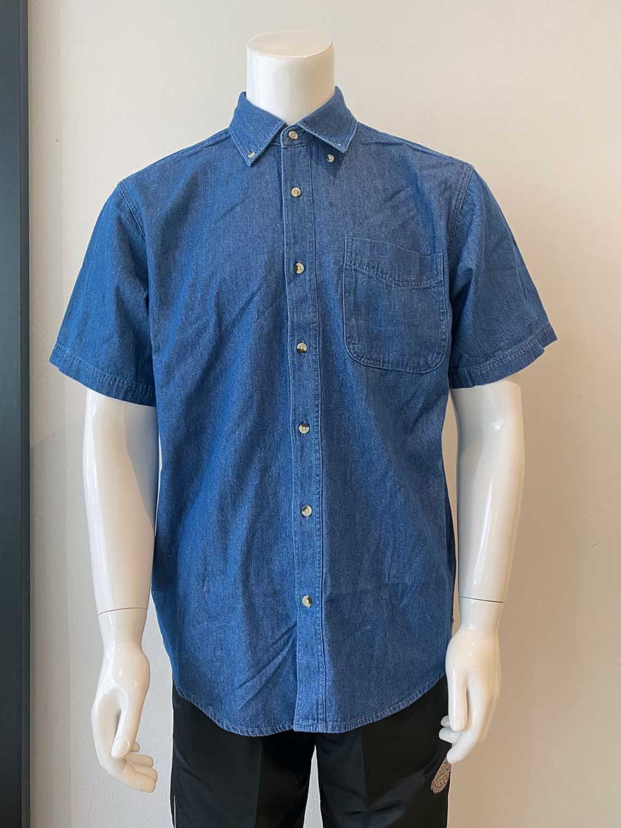 le’fonse® d02 short sleeved denim shirt unisex