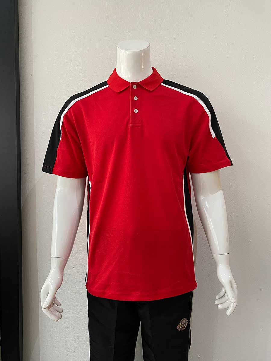 le’fonse® lacoste honeycomb polo l11 03 red & black