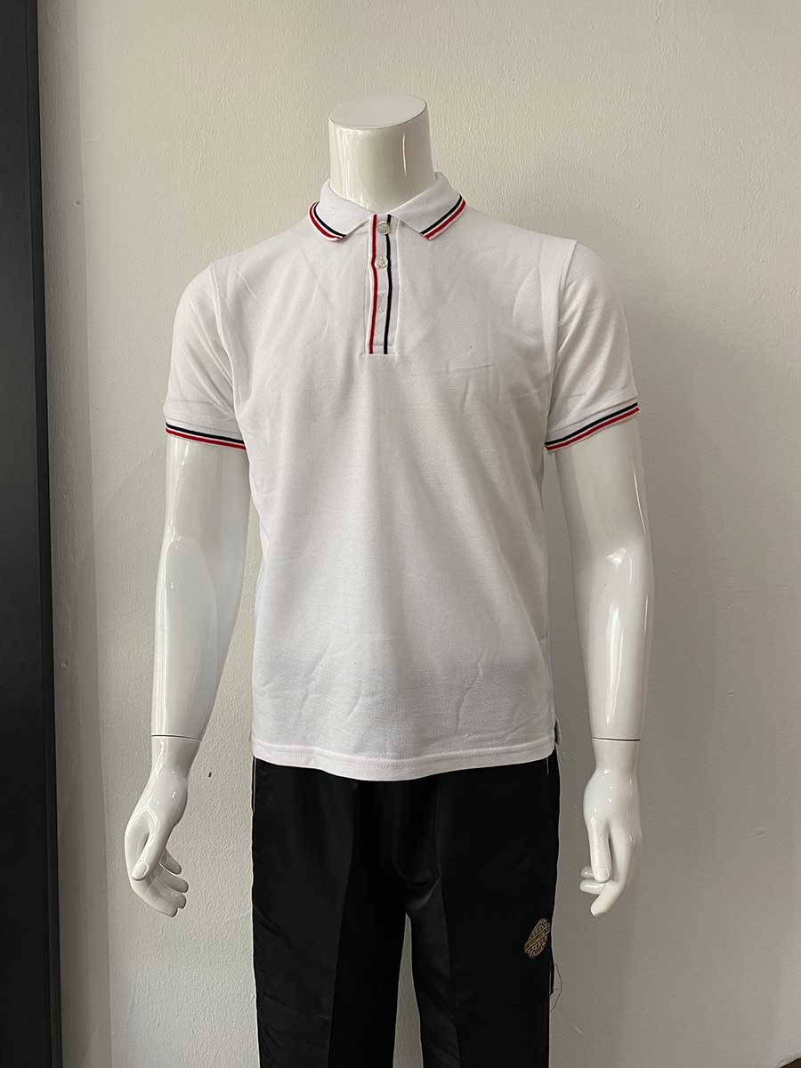 le’fonse® lacoste honeycomb polo l12 00 white & red & black