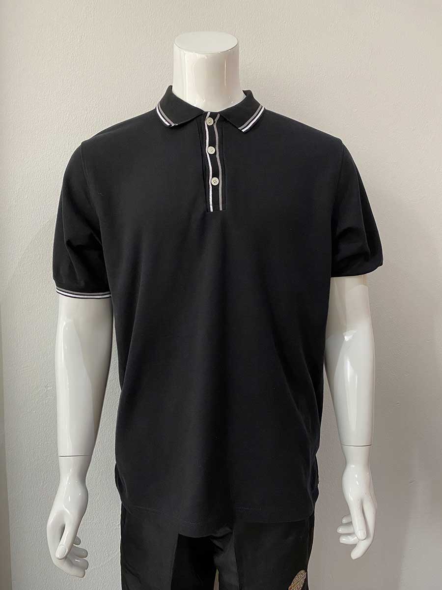 le’fonse® lacoste honeycomb polo l12 01 black & white & grey