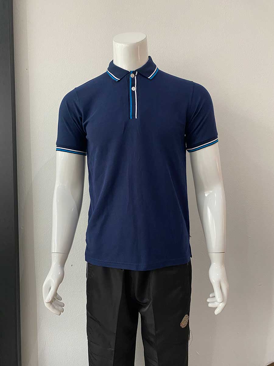 le’fonse® lacoste honeycomb polo l12 02 navy & sea blue & white