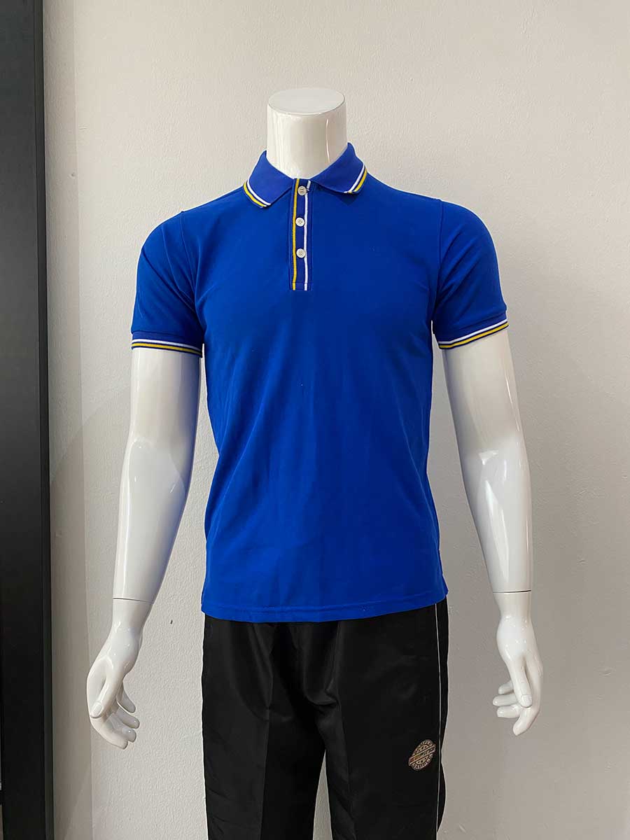 le’fonse® lacoste honeycomb polo l12 07 royal blue & yellow & white