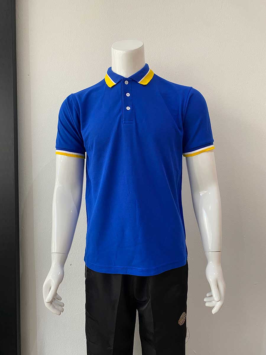 le’fonse® lacoste honeycomb polo l13 07 royal blue & white & yellow
