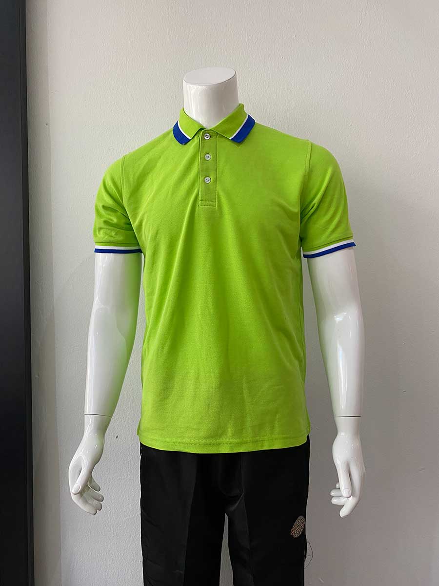 le’fonse® lacoste honeycomb polo l13 11 apple green & white & royal blue