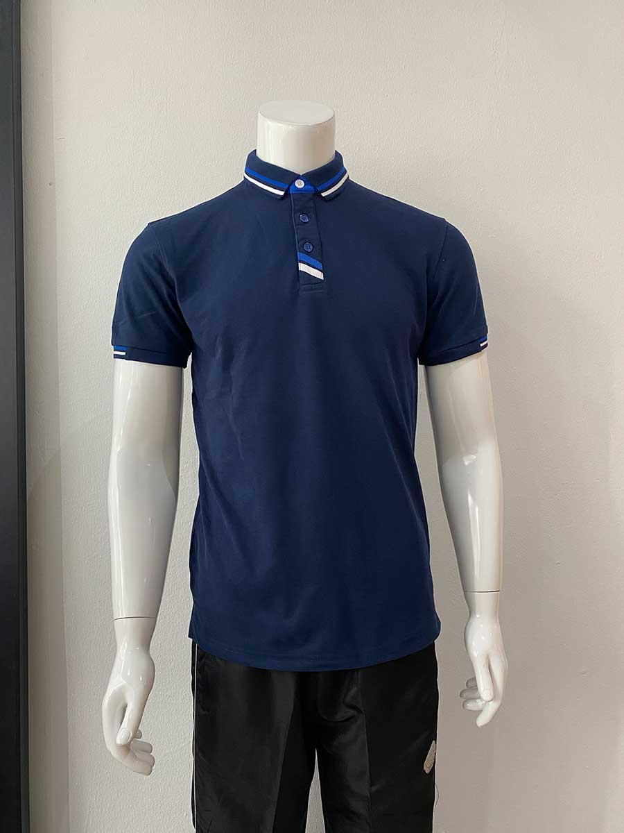 le’fonse® lacoste honeycomb polo l14 02 navy & royal blue & white