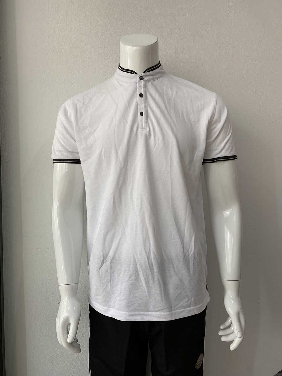 le’fonse® lacoste honeycomb polo l15 00 white & dark melange