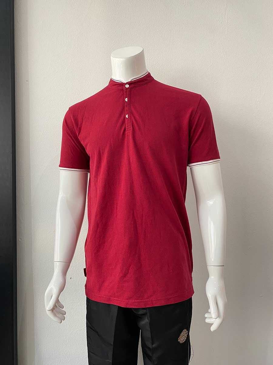 le’fonse® lacoste honeycomb polo l15 04 maroon & white