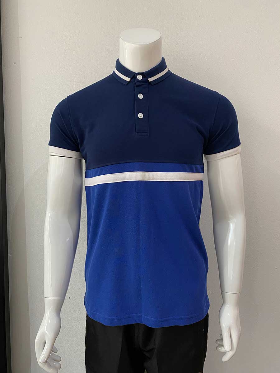 le’fonse® lacoste honeycomb polo l16 02 navy & royal blue