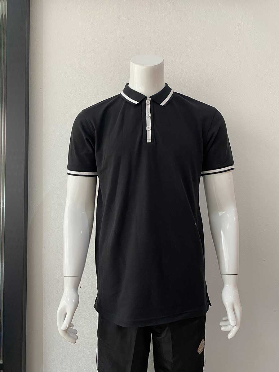 le’fonse® lacoste honeycomb polo l19 01 black
