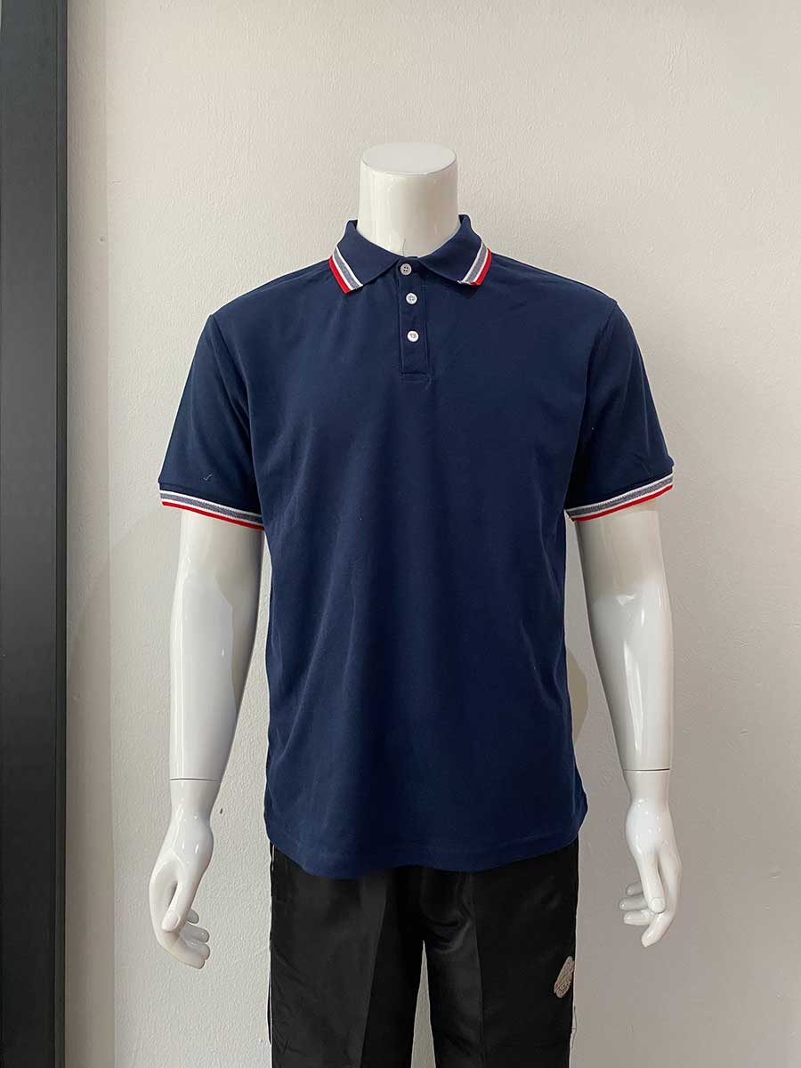 le’fonse® lacoste honeycomb polo l21 02 navy & red