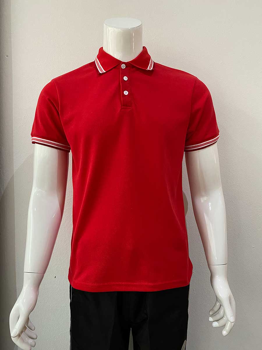 le’fonse® lacoste honeycomb polo l21 03 red & maroon