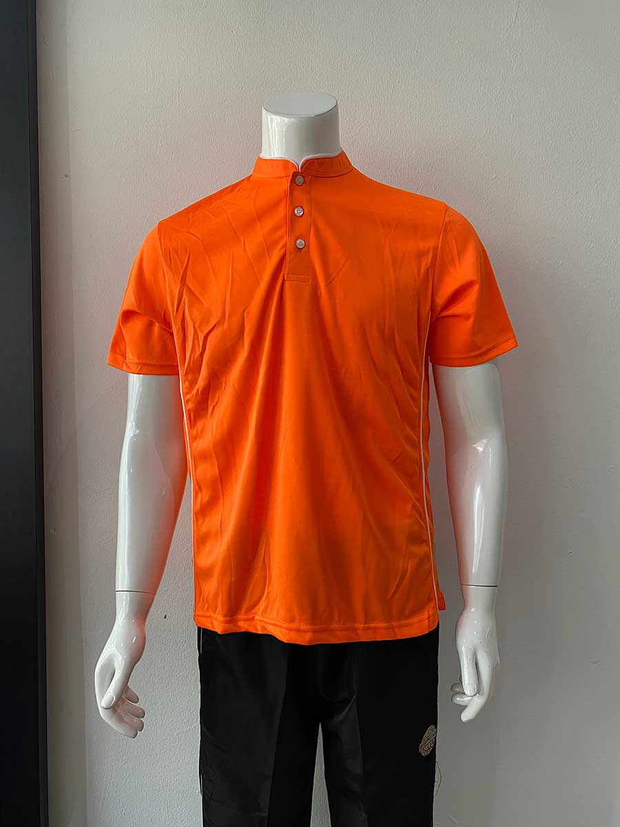 le’fonse® microfiber mandarin collared polo m33 06 orange