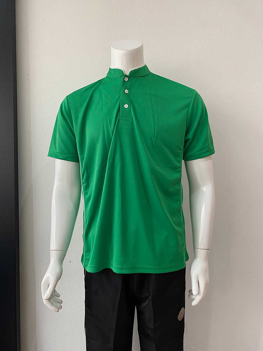 le’fonse® microfiber mandarin collared polo m33 20 milo green