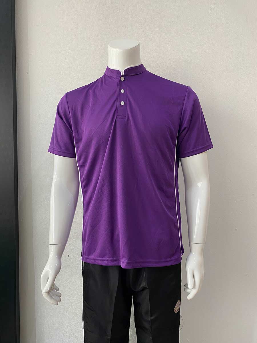 le’fonse® microfiber mandarin collared polo m33 21 purple