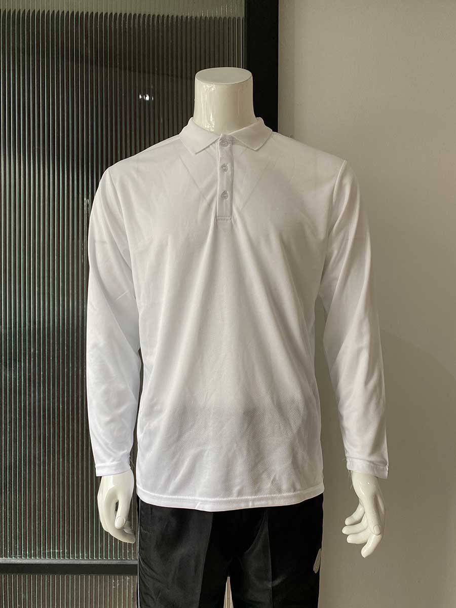 le’fonse® microfiber polo long sleeved m24 00 white