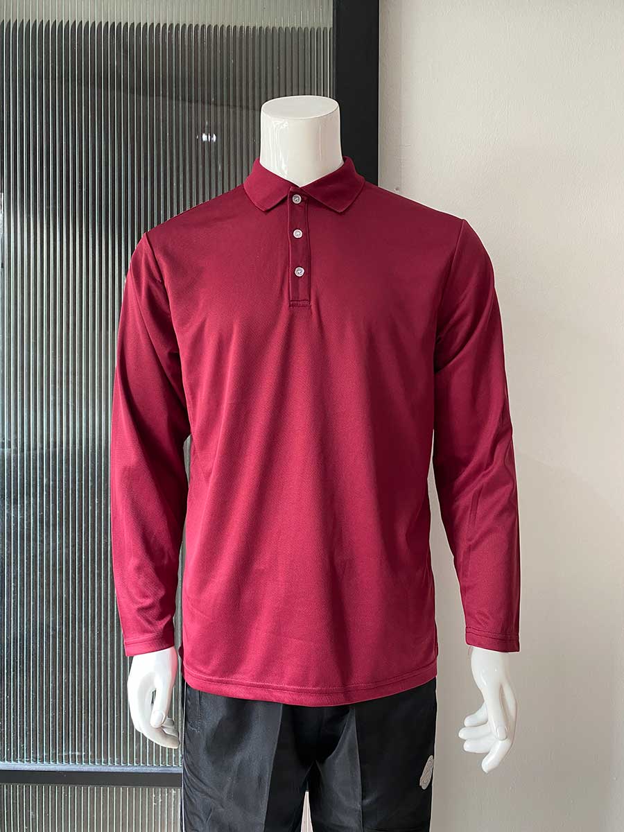 le’fonse® microfiber polo long sleeved m24 04 maroon