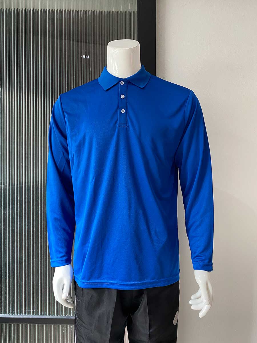 le’fonse® microfiber polo long sleeved m24 07 royal blue