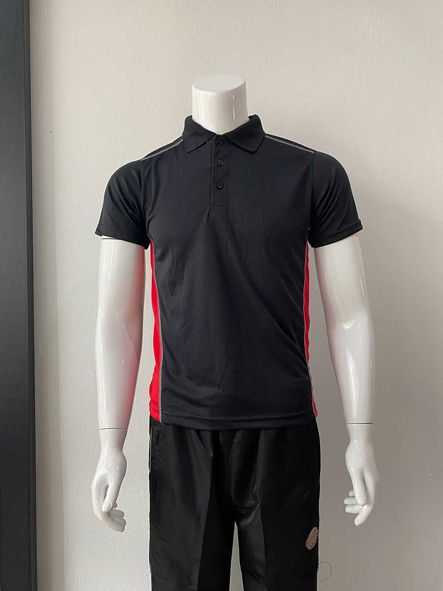 le’fonse® microfiber polo m21 01 black & red