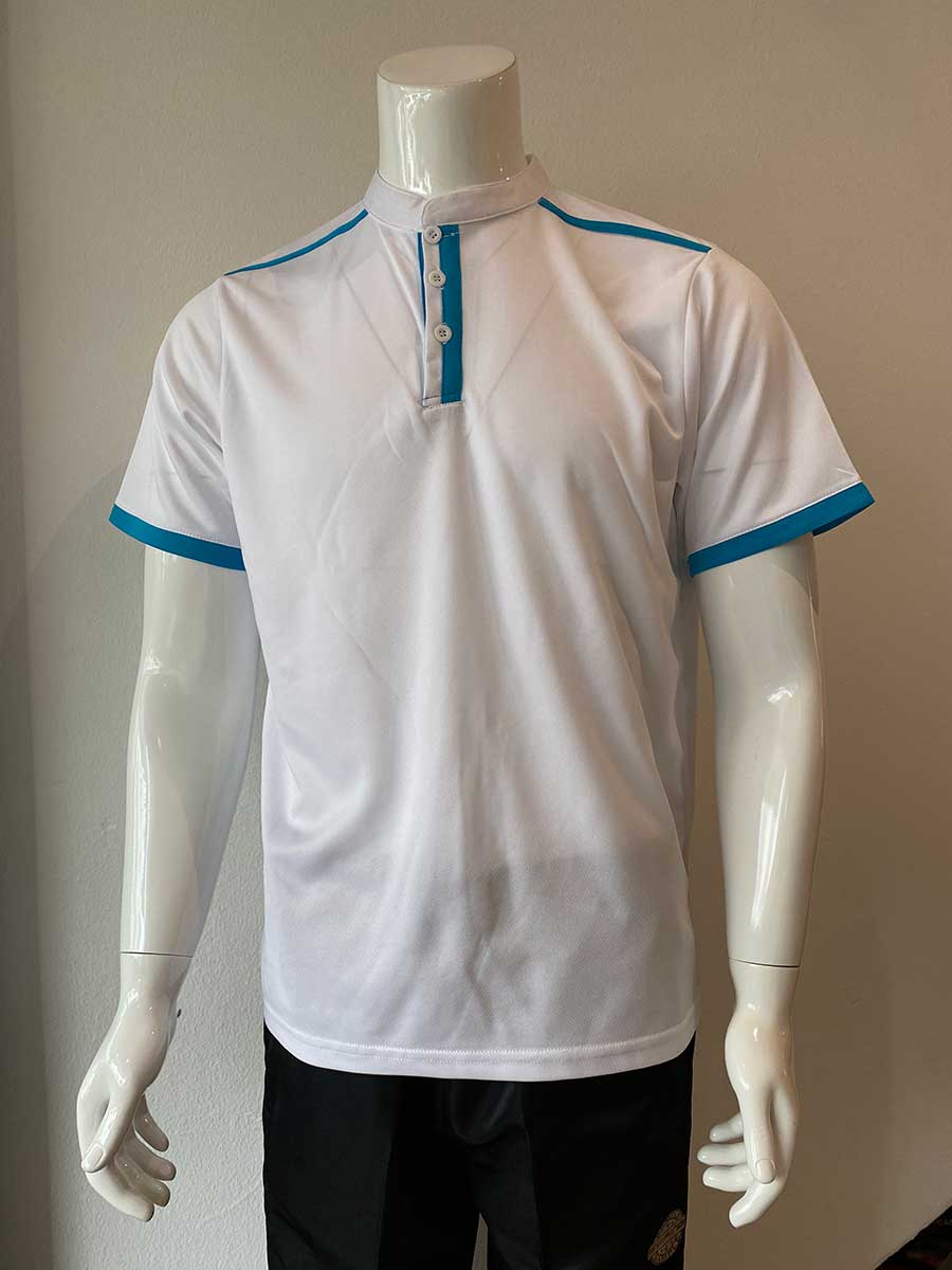 le’fonse® microfiber polo m38 00 white & sea blue