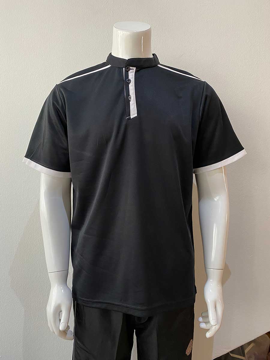 le’fonse® microfiber polo m38 01 black & white