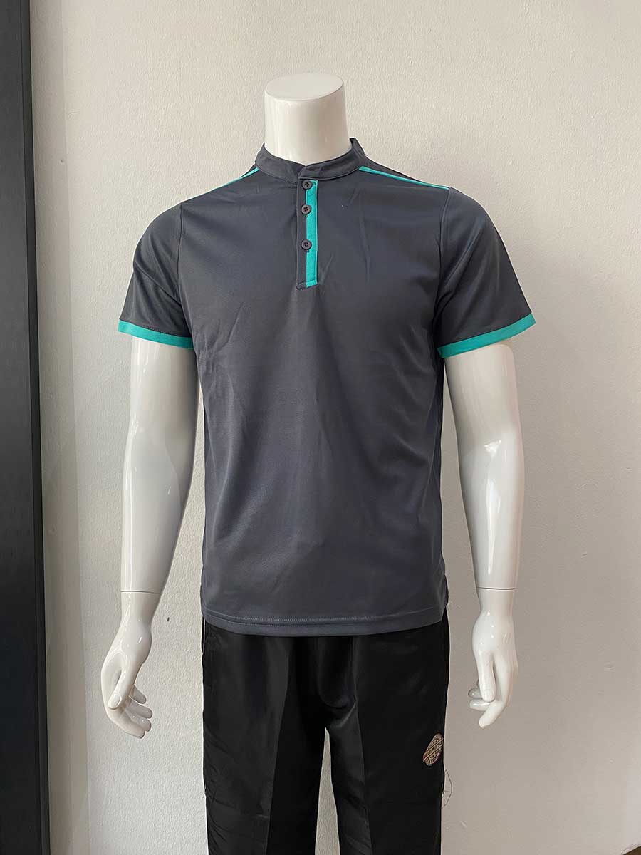 le’fonse® microfiber polo m38 25 dark grey & teal green