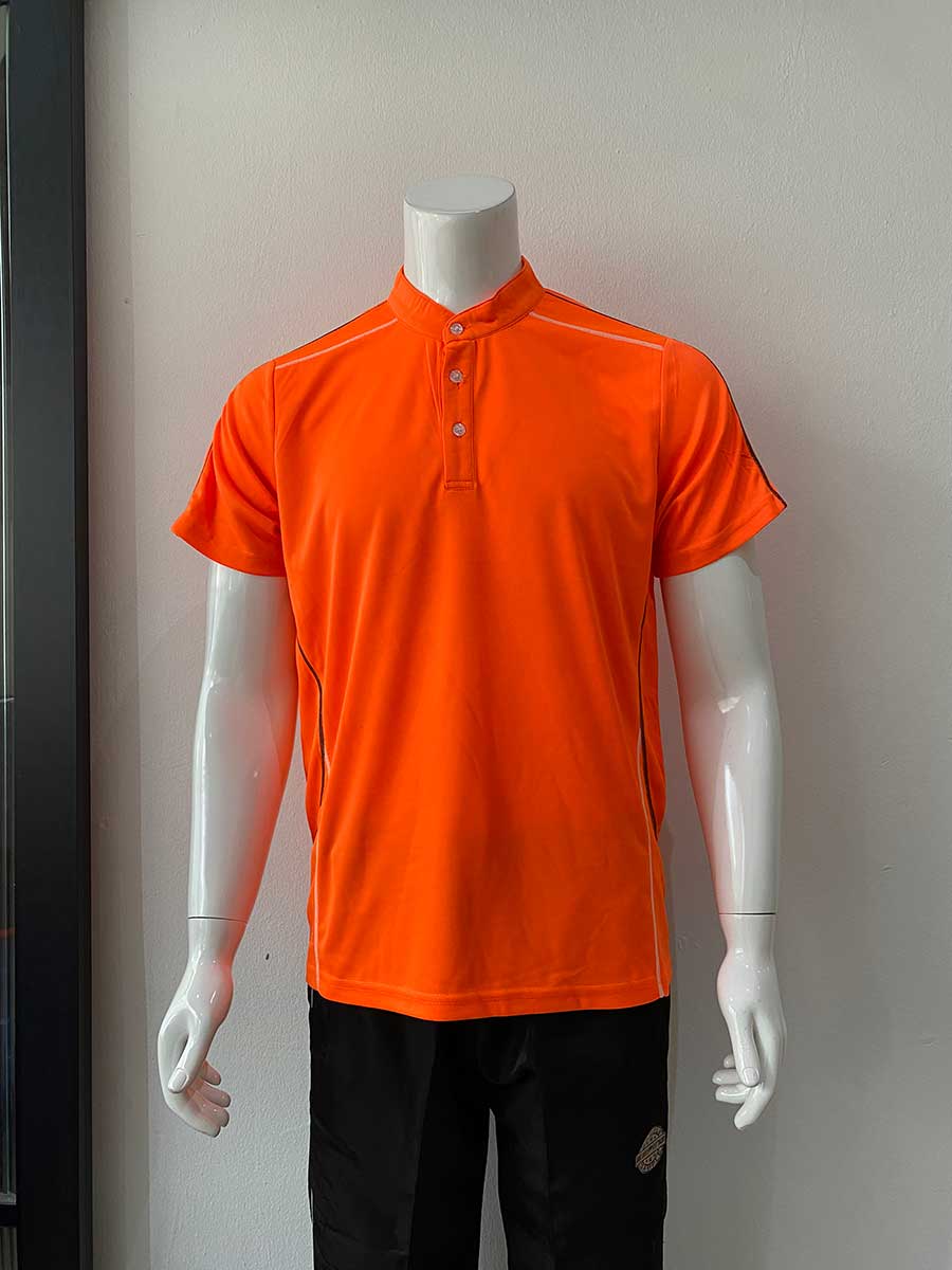 le’fonse® microfiber polo m42 06 orange & dark grey