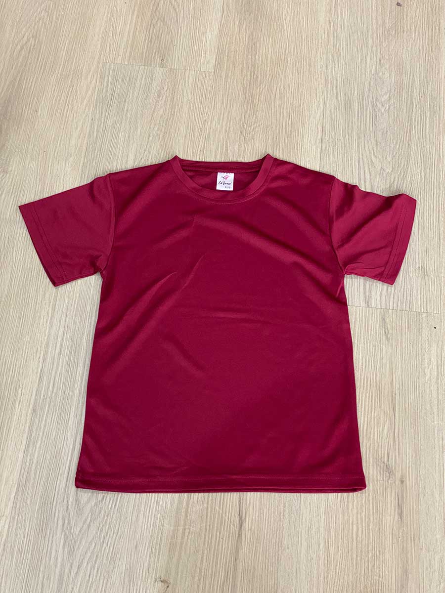 le’fonse® microfiber round neck kids rmk01 04 maroon