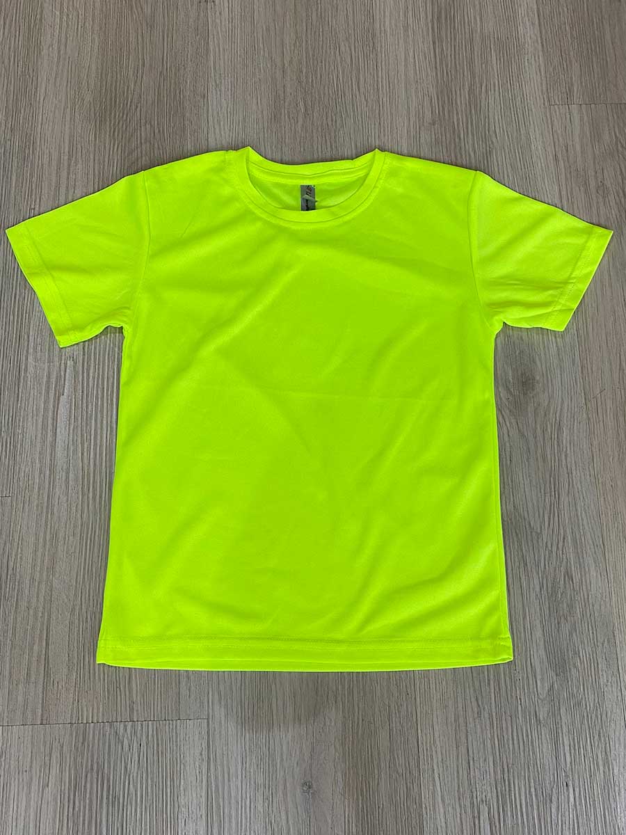 le’fonse® microfiber round neck kids rmk01 33 neon yellow