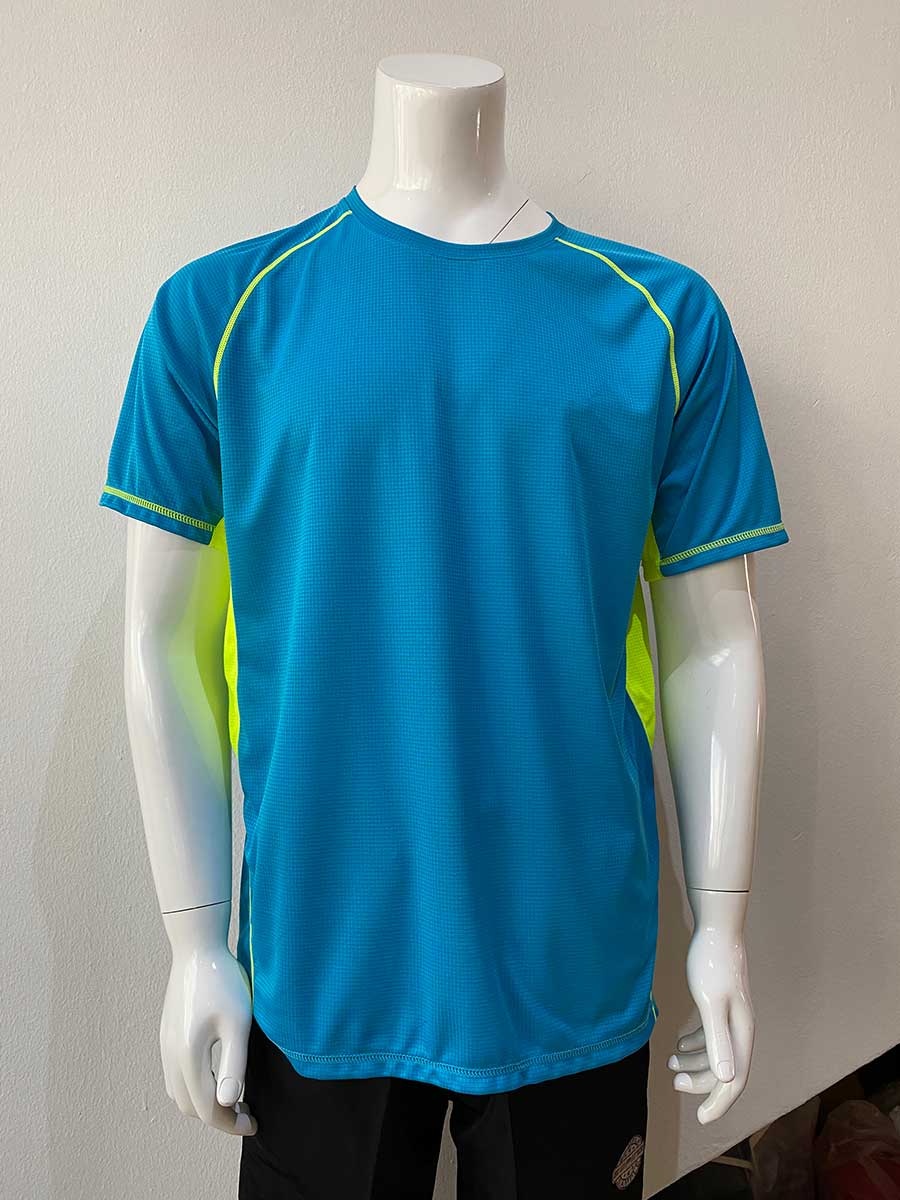 le’fonse® microfiber round neck rm05 17 sea blue & fluo.yellow