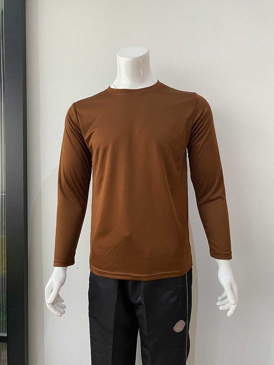 le’fonse® microfiber round neck rm07 18 dark brown