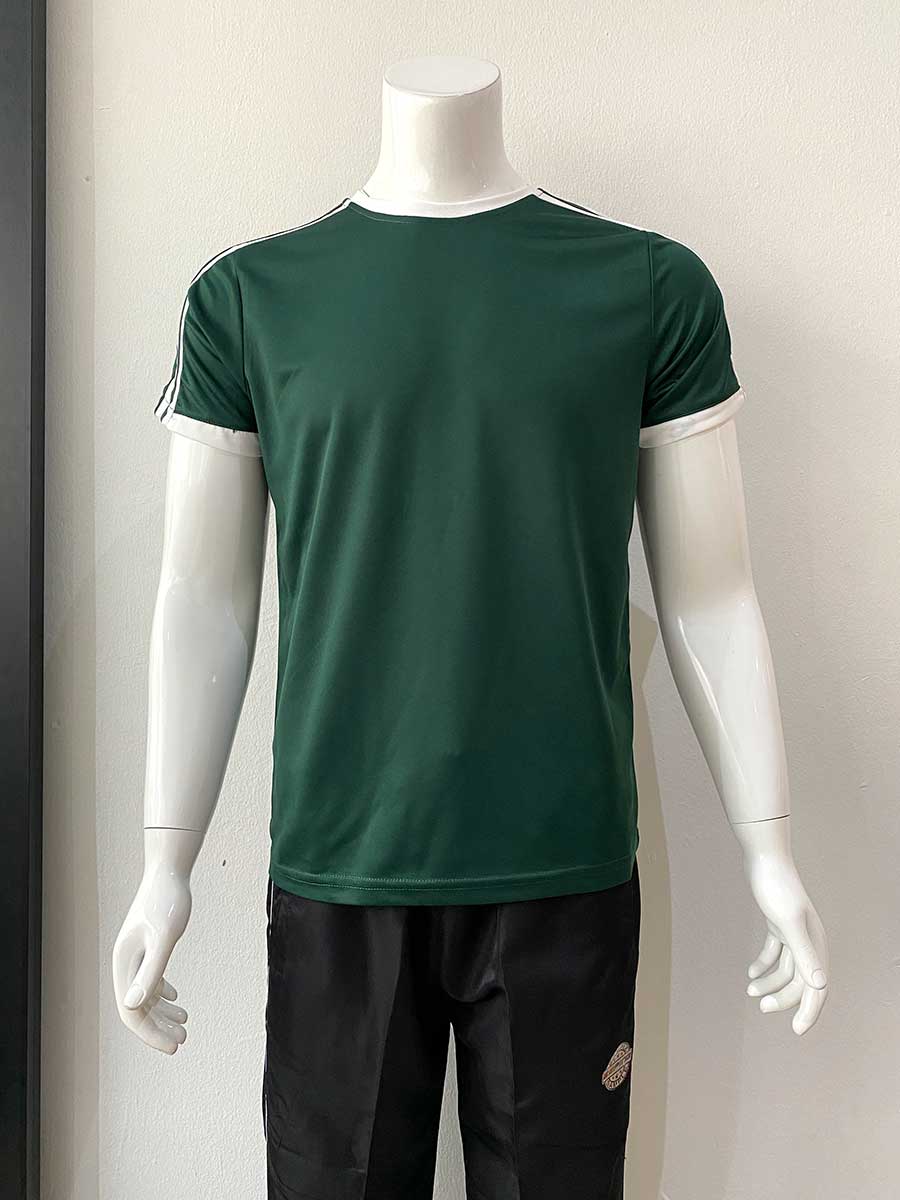 le’fonse® microfiber round neck rm08 05 dark green & white