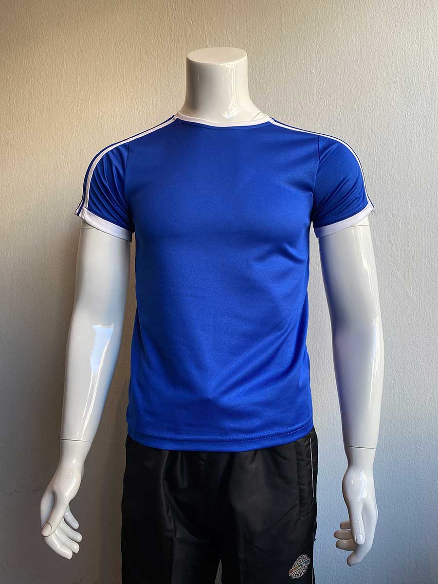 le’fonse® microfiber round neck rm08 07 royal blue & white