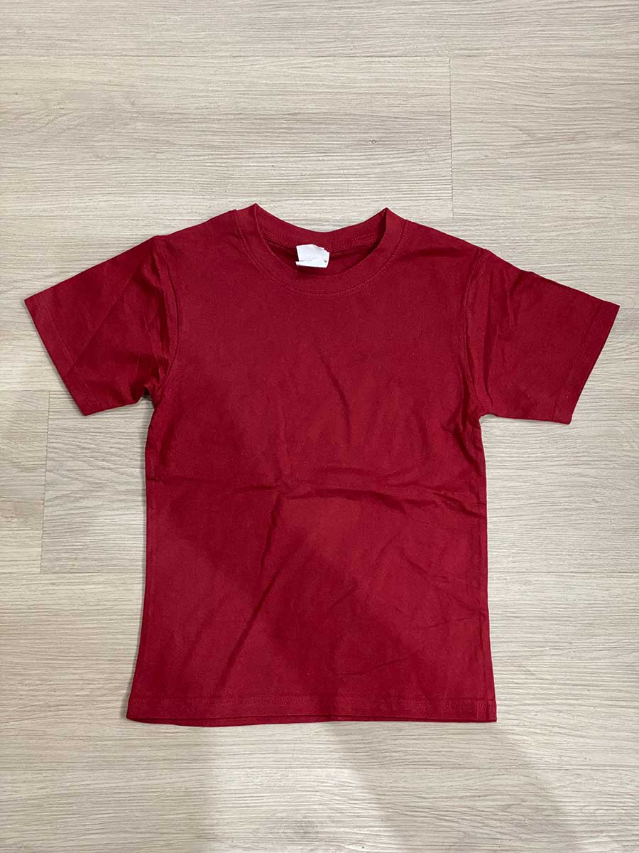 le’fonse® regular round neck kids rck01 04 maroon