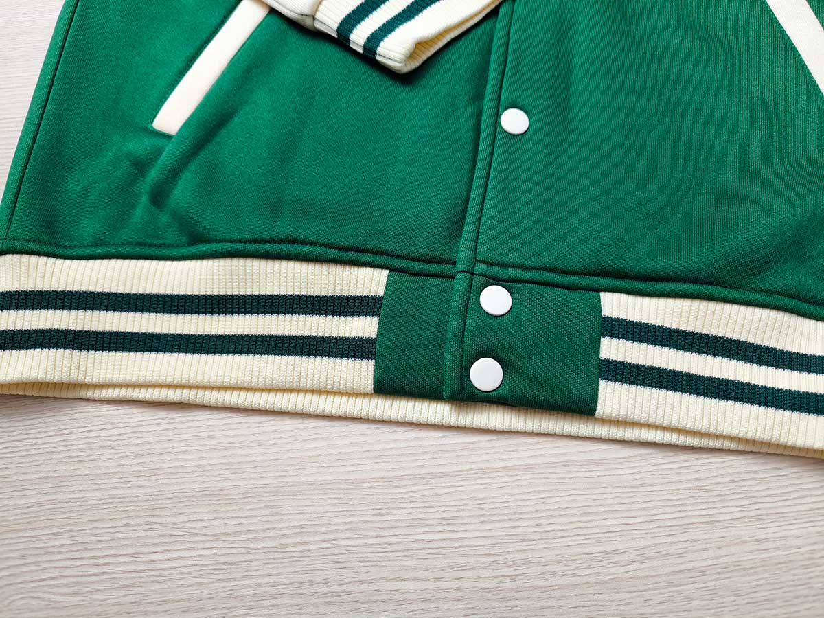 prosperitee custom made varsity jacket green color bottom