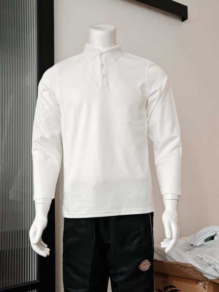 le’fonse® luxeblend hybrid polo long sleeve mh03 00 white