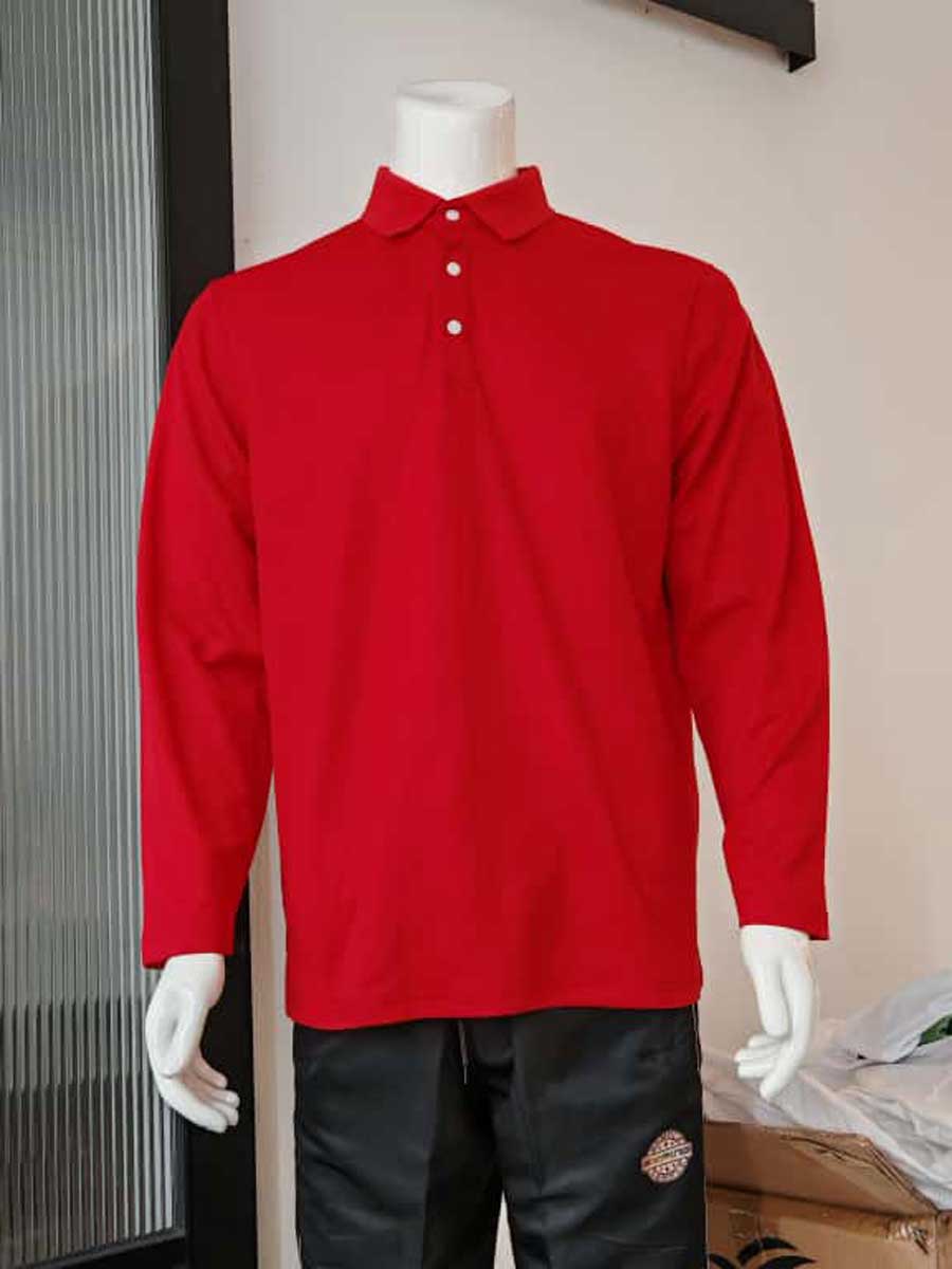le’fonse® luxeblend hybrid polo long sleeve mh03 03 red