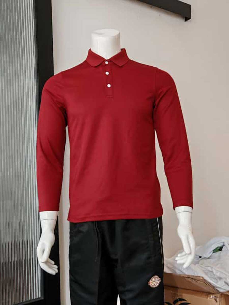 le’fonse® luxeblend hybrid polo long sleeve mh03 04 maroon