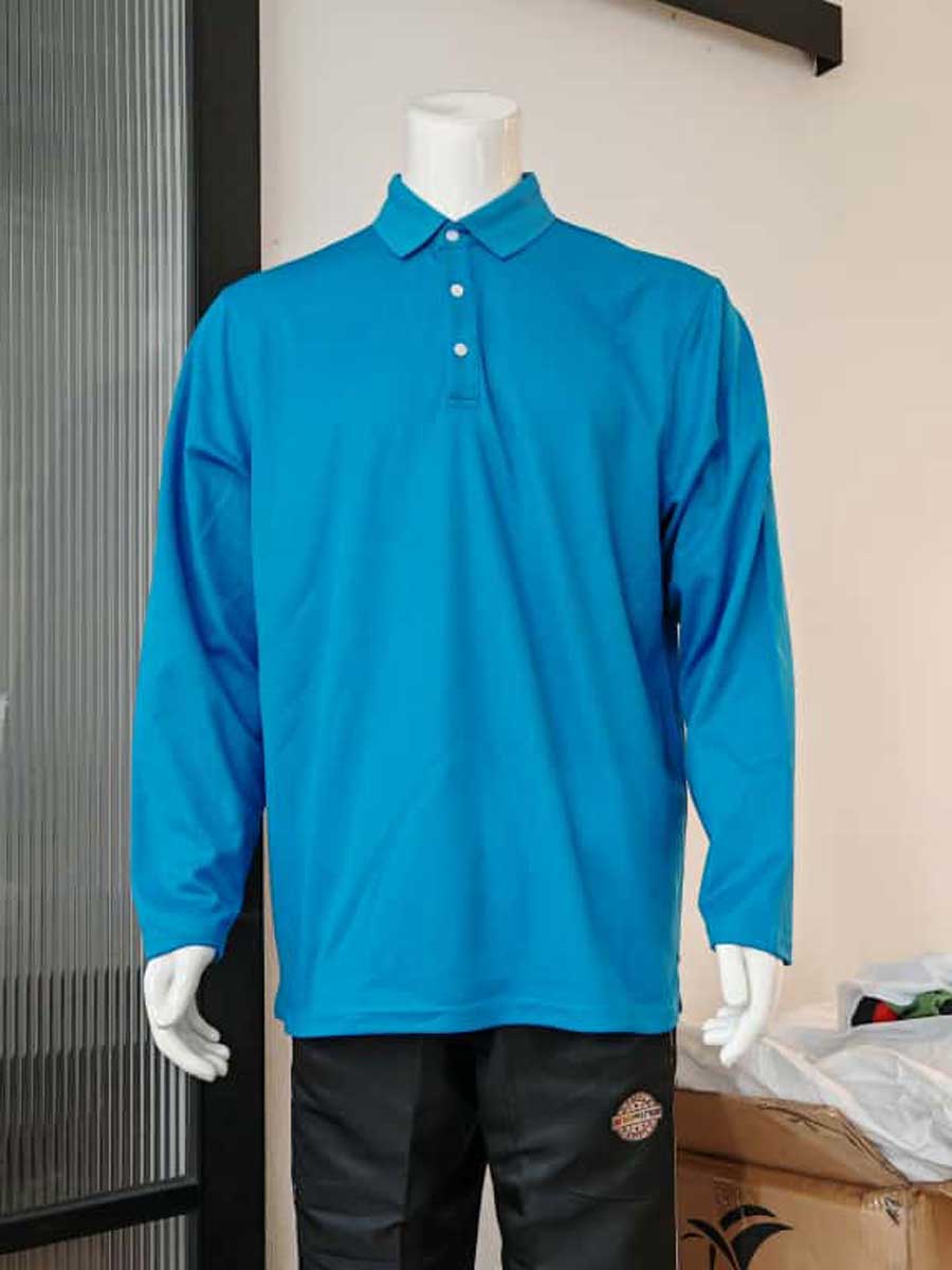 le’fonse® luxeblend hybrid polo long sleeve mh03 17 sea blue
