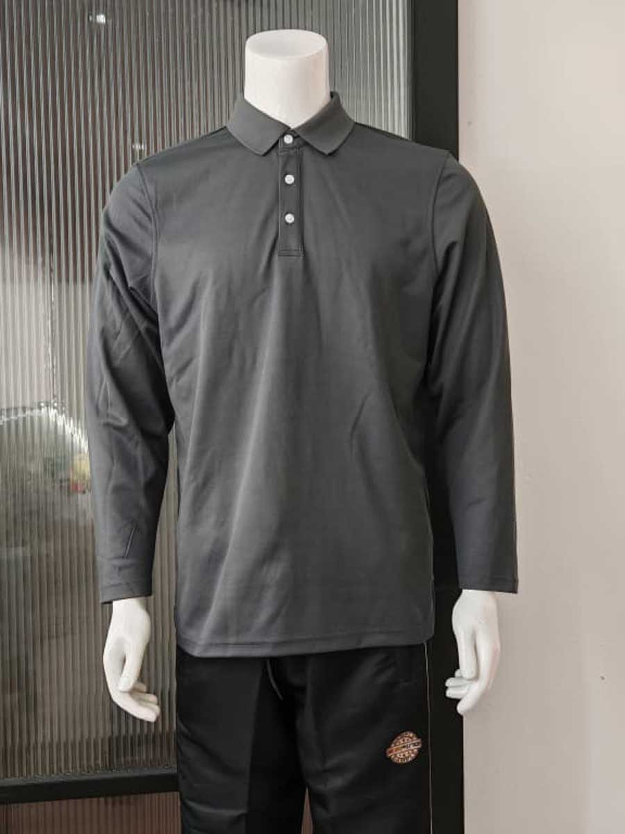 le’fonse® luxeblend hybrid polo long sleeve mh03 25 dark grey